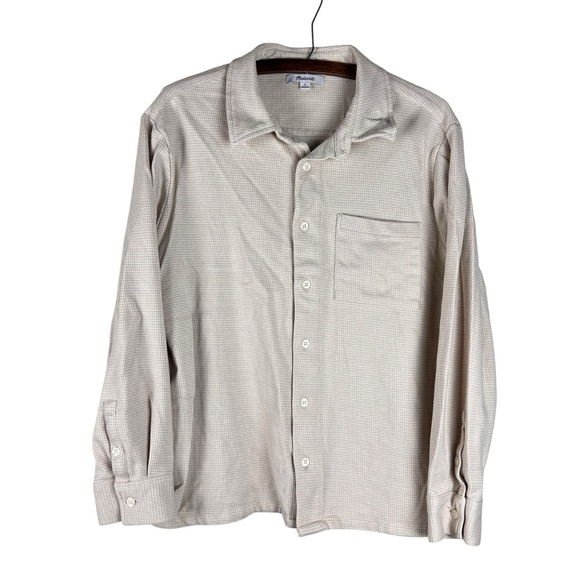Madewell Other - Madewell men’s Textured Beige & white Casual button down shirt SZ M